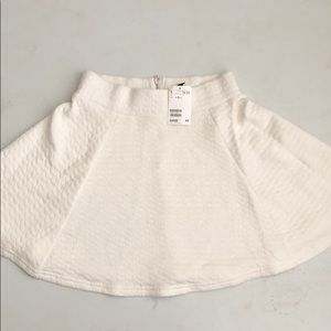 White skater skirt with zipper